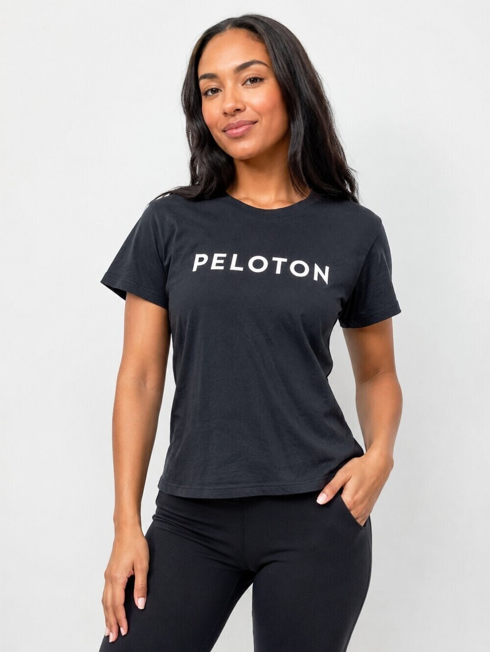Peloton Women's Black Short Sleeve Graphic Logo Tshirt Size Small